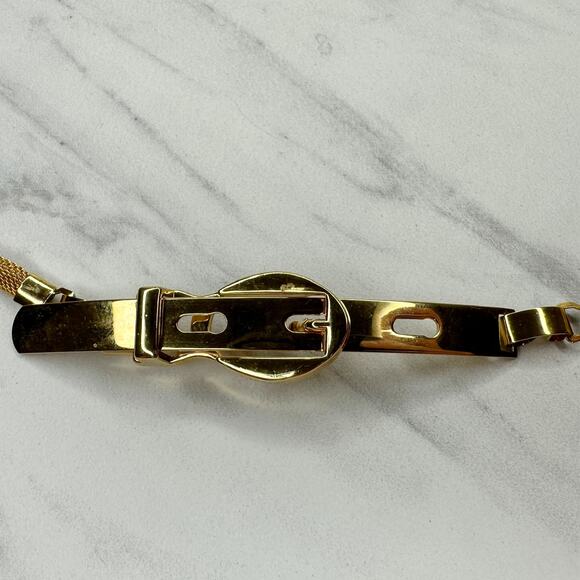 Vintage Gold Twisted Mesh Chain Belt Hook Closure Small (S) โจ - Picture 2 of 11